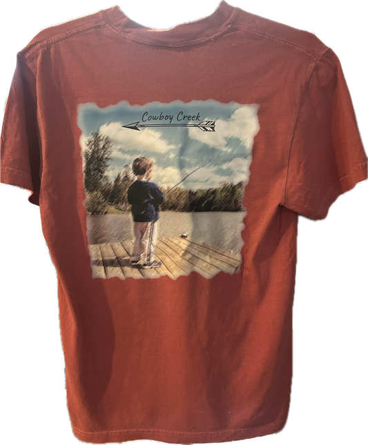 Red spring fishing shirt